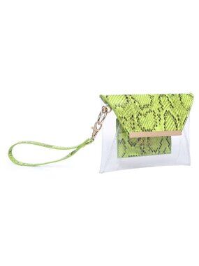 Urban Expressions Reece Neon Snake Clear Wristlet